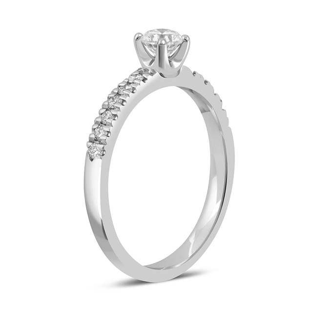 Помолвочное  кольцо из платины с бриллиантами (049285)