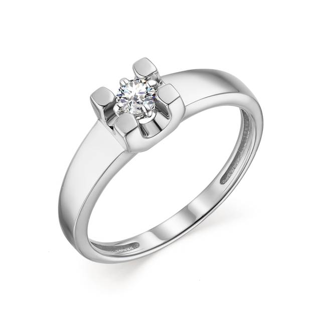 Помолвочное кольцо из белого золота с бриллиантом (043463)
