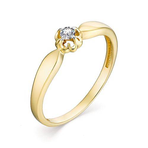 Помолвочное кольцо из жёлтого золота с бриллиантом (033436)