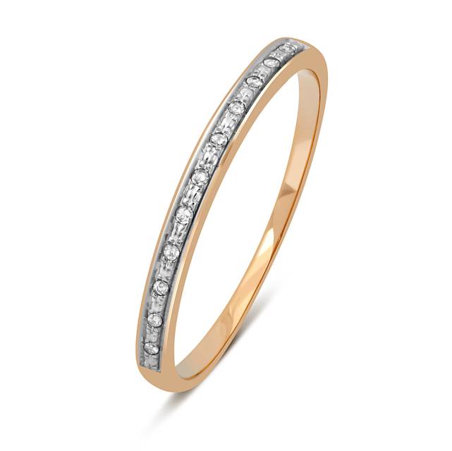 Обручальное кольцо из красного золота с бриллиантами (044456)