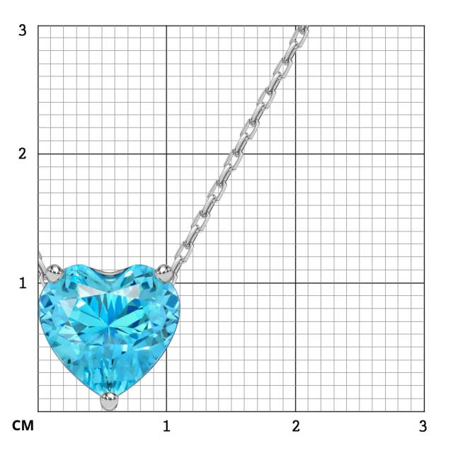 Колье из белого золота с аквамарином Сердце (058467)