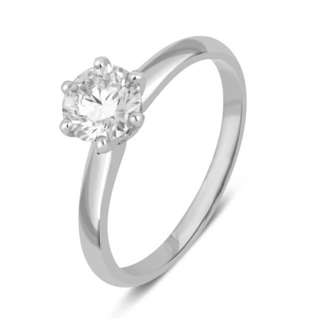 Помолвочное кольцо из белого золота с бриллиантом (047175)