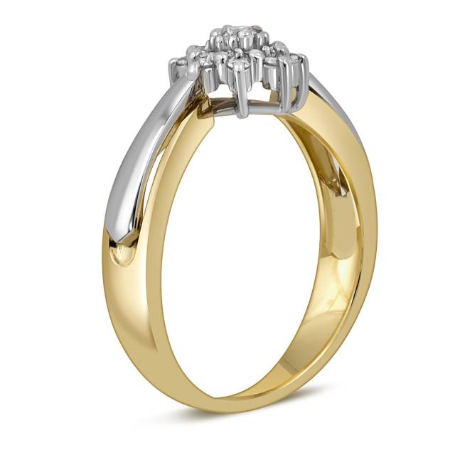 Кольцо из комбинированного золота с бриллиантами (050416)