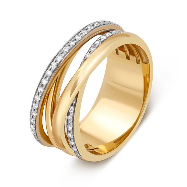 Кольцо из жёлтого золота с бриллиантами (025745)