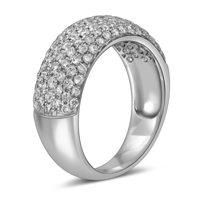 Кольцо из белого золота с бриллиантами (011190)