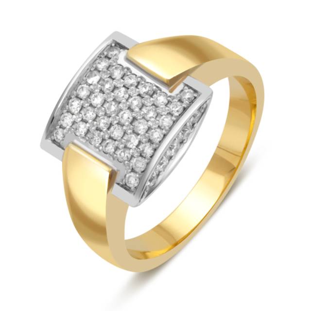 Кольцо из комбинированного золота с бриллиантами (029381)