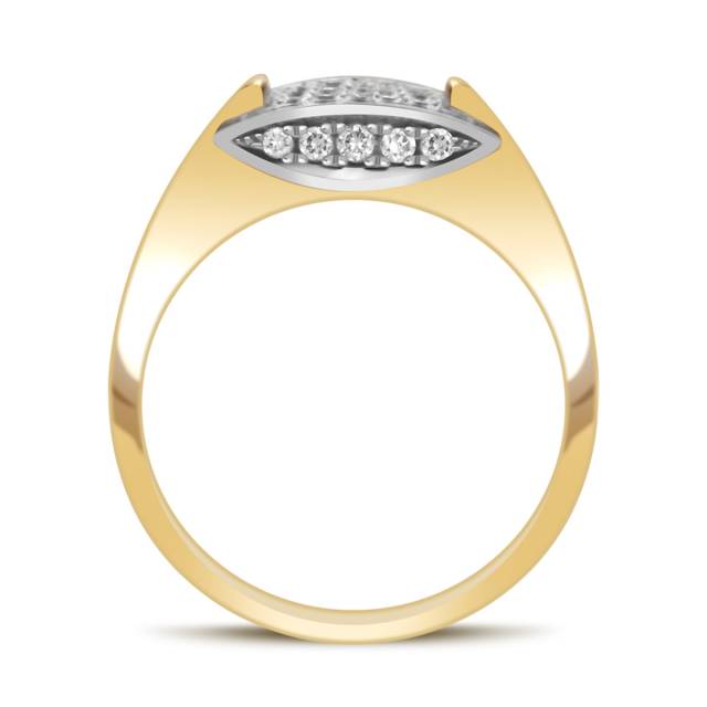 Кольцо из комбинированного золота с бриллиантами (029381)
