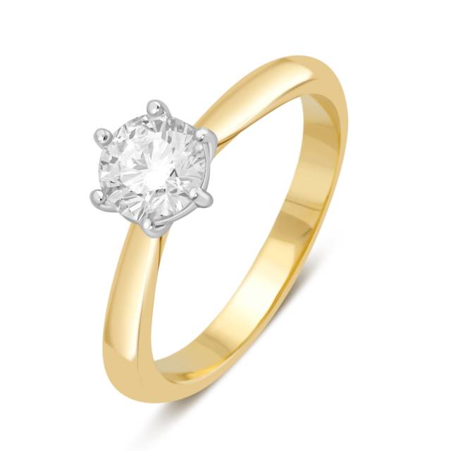 Помолвочное кольцо из комбинированного золота с бриллиантом (049294)