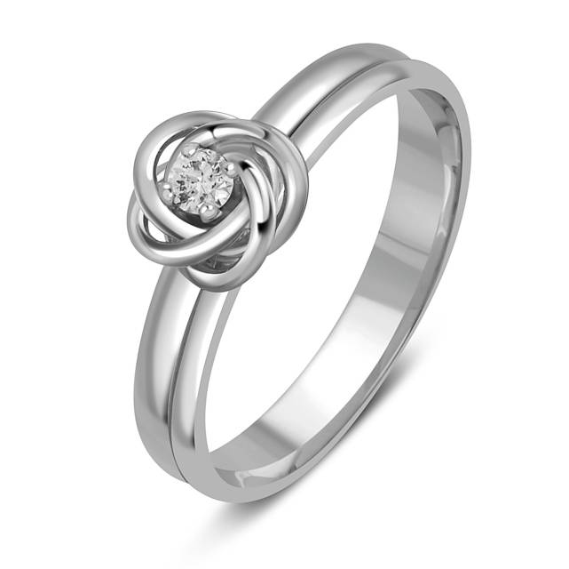 Помолвочное кольцо из белого золота с бриллиантом (048517)