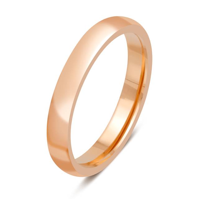 Обручальное кольцо из красного золота с комфортной посадкой (044924)