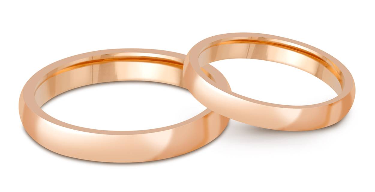 Обручальное кольцо из красного золота с комфортной посадкой (044924)