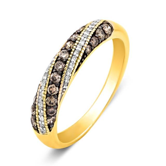 Кольцо из жёлтого золота с бриллиантами (012701)