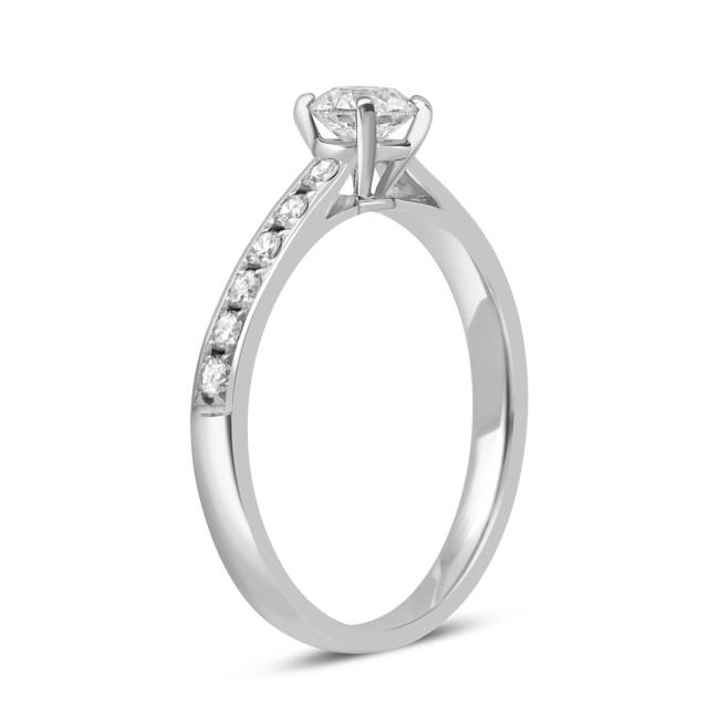 Помолвочное  кольцо из белого золота с бриллиантами (038089)