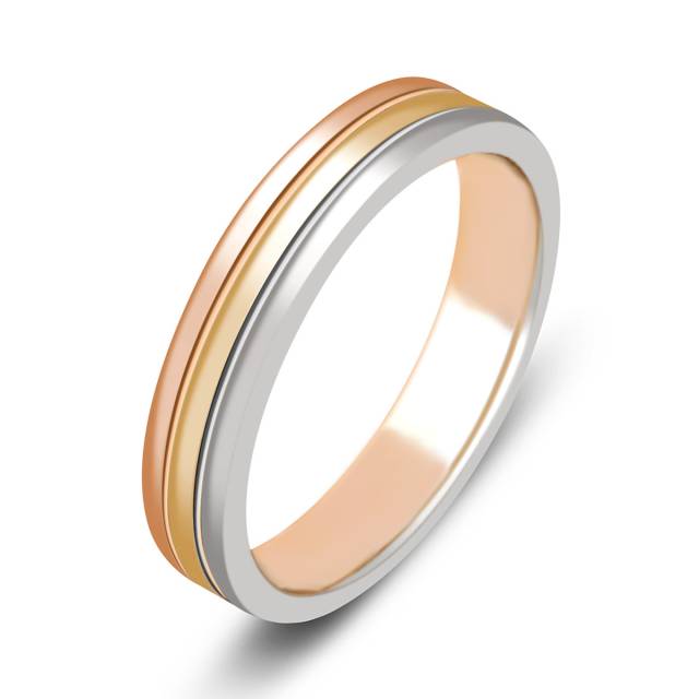 Обручальное кольцо из комбирированного золота (000282)