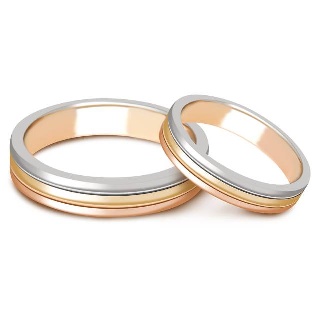 Обручальное кольцо из комбирированного золота (000282)