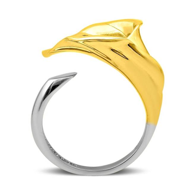 Кольцо из комбинированного золота с бриллиантами (027311)