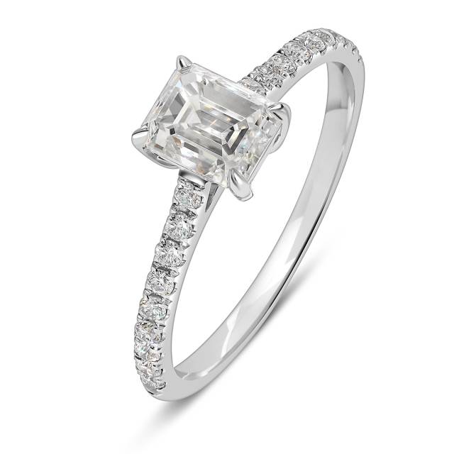 Помолвочное кольцо из белого золота с бриллиантами (058522)