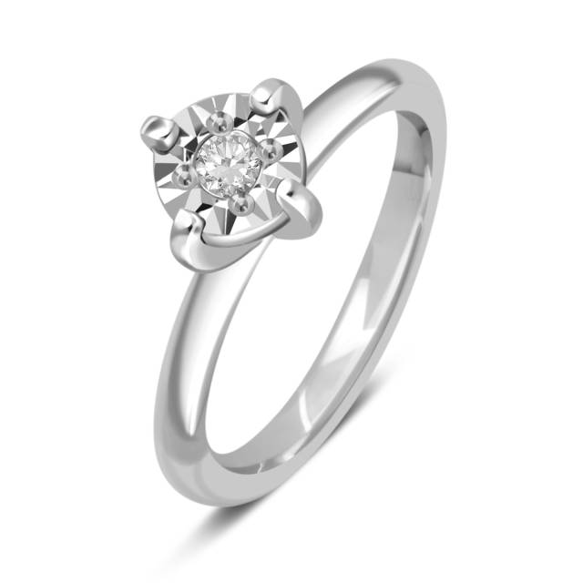 Кулон в виде помолвочного кольца из белого золота с бриллиантом (036496)