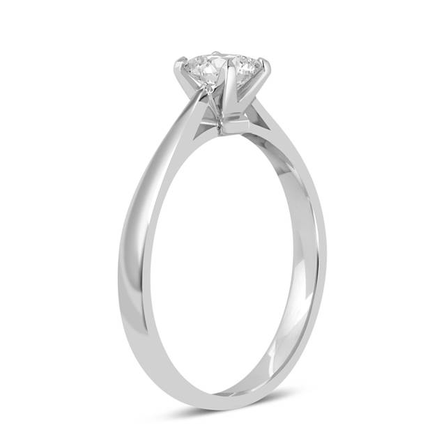 Помолвочное кольцо из платины с бриллиантом (048163)