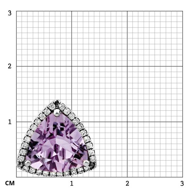 Кулон из белого золота с бриллиантами и аметистом (063602)