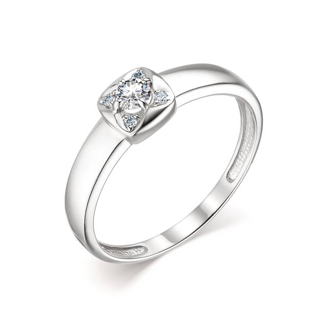 Помолвочное кольцо из белого золота с бриллиантами (044358)