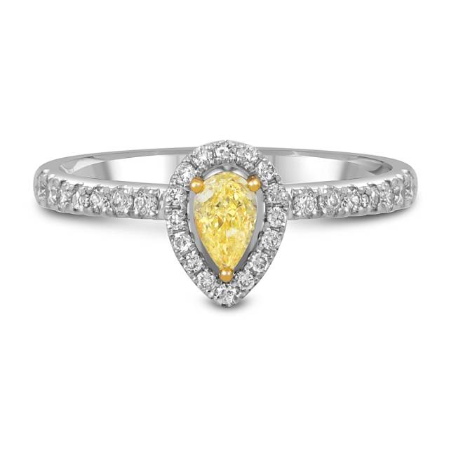 Помолвочное кольцо из белого золота с бриллиантами (052018)