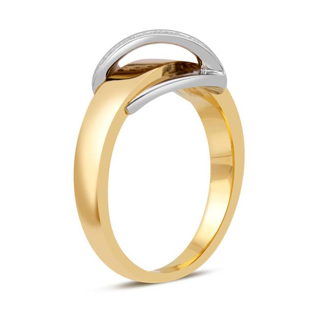 Кольцо из комбинированного золота с бриллиантами (027129)