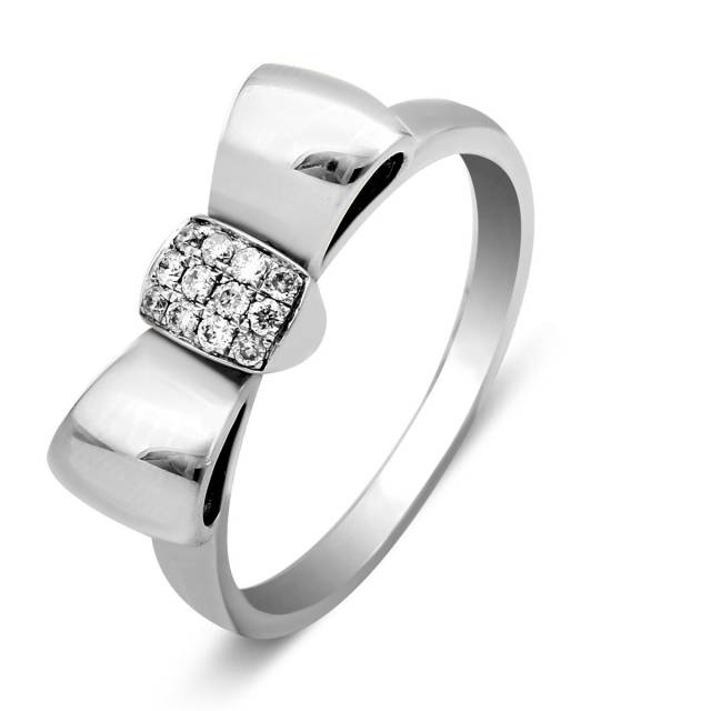 Кольцо из белого золота с бриллиантами (016853)