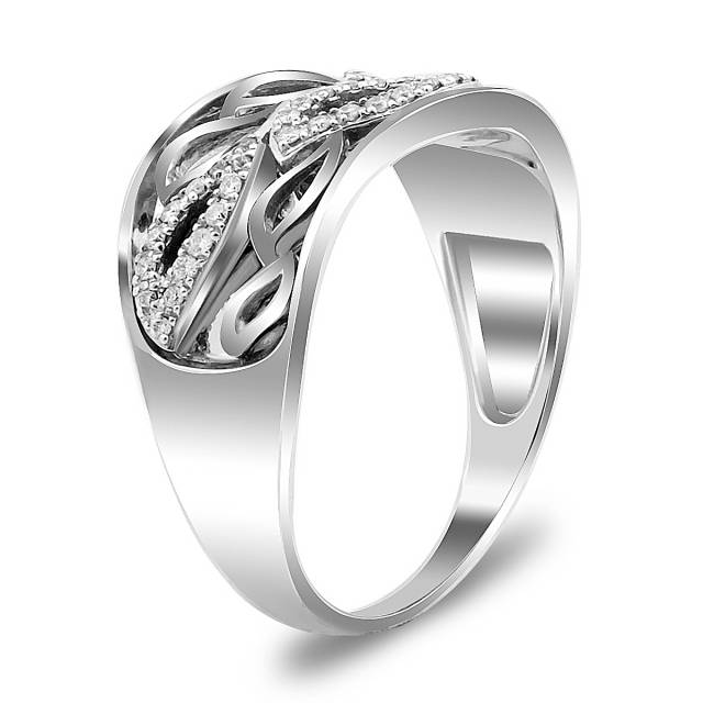 Кольцо из белого золота с бриллиантами (012653)