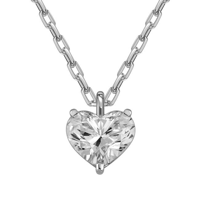 Колье из белого золота с бриллиантом "Сердце" (063569)