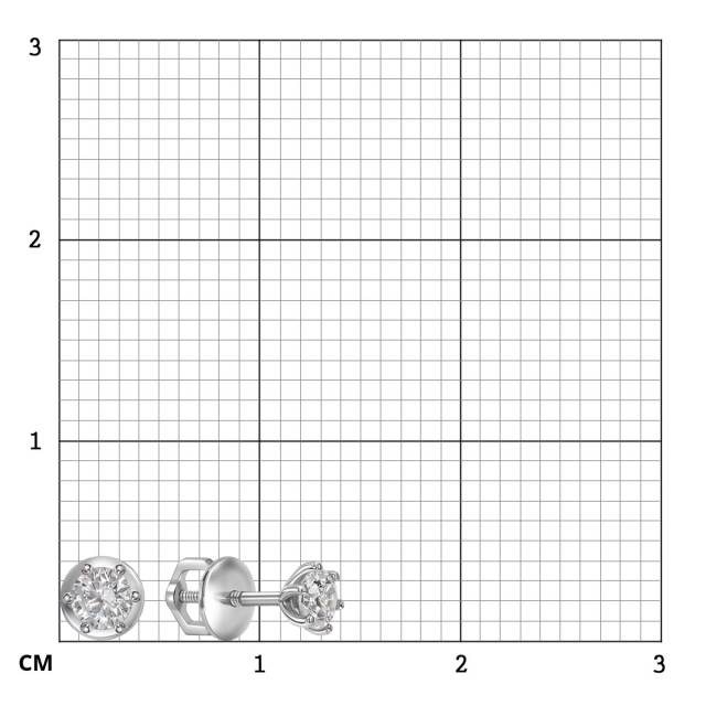 Серьги пусеты из платины с бриллиантами (064785)