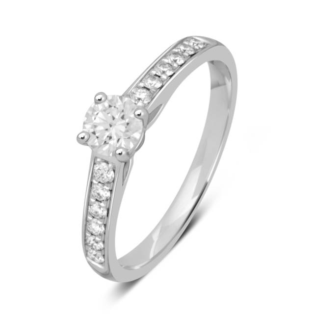 Помолвочное  кольцо из белого золота с бриллиантами (042945)