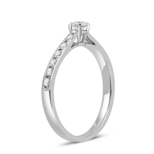 Помолвочное  кольцо из белого золота с бриллиантами (042945)