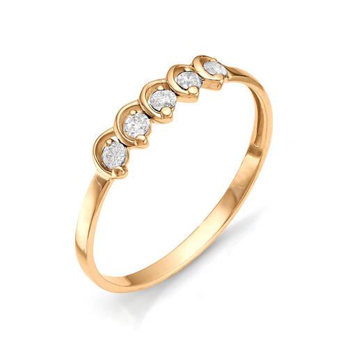 Кольцо из красного золота с бриллиантами (030426)