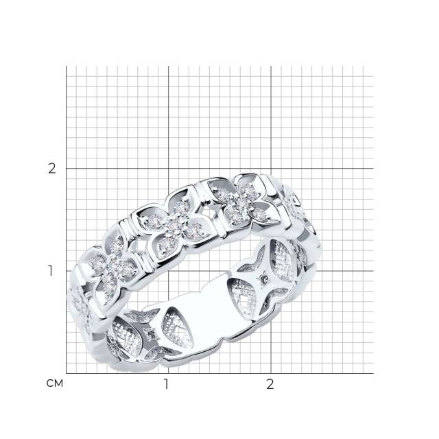 Кольцо из белого золота с бриллиантами (052779)