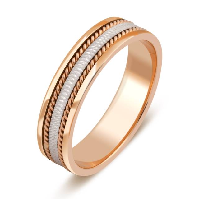 Обручальное кольцо из комбинированного золота (026083)