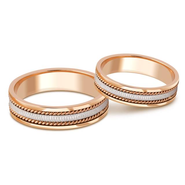 Обручальное кольцо из комбинированного золота (026083)