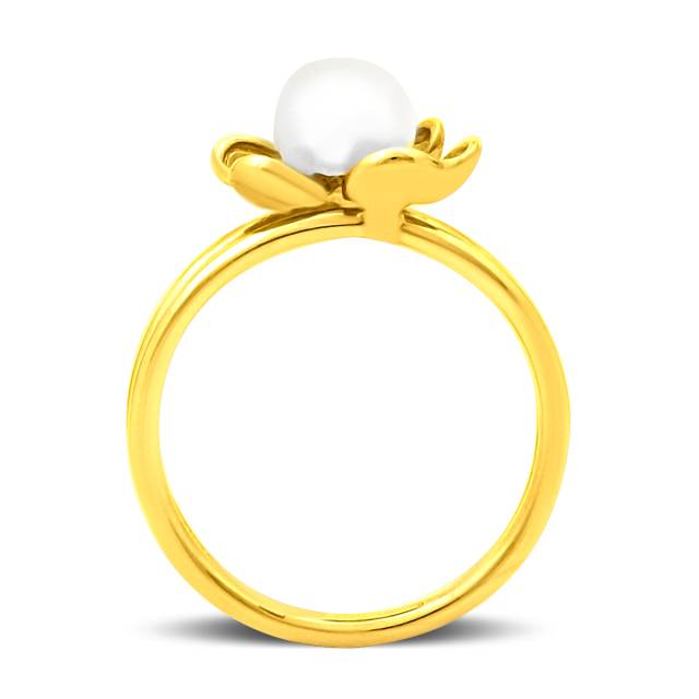 Кольцо из жёлтого золота с жемчугом (020792)