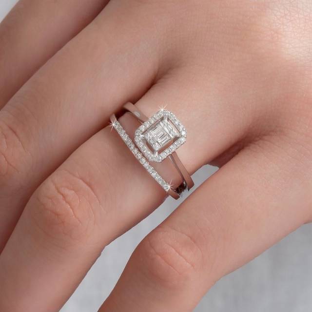 Кольцо из белого золота с бриллиантами (050697)