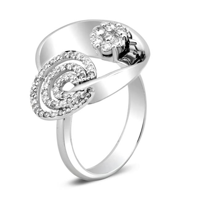 Кольцо из белого золота с бриллиантами (023215)