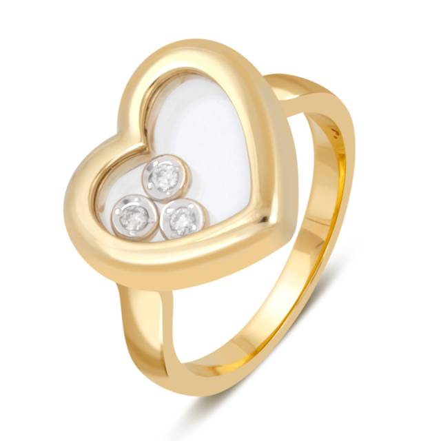 Кольцо из жёлтого золота с бриллиантами (039677)