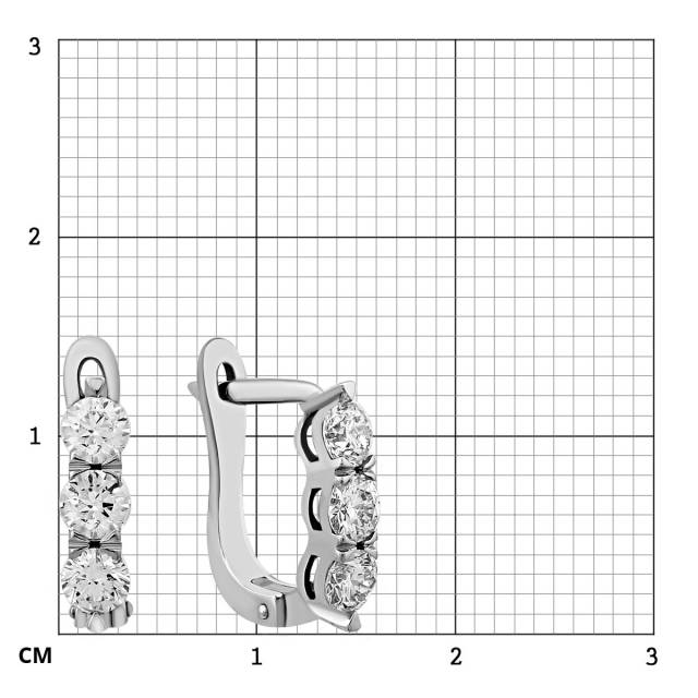 Серьги из белого золота с бриллиантами (026293)