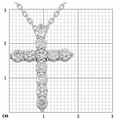 Колье крест из белого золота с бриллиантами 45.0