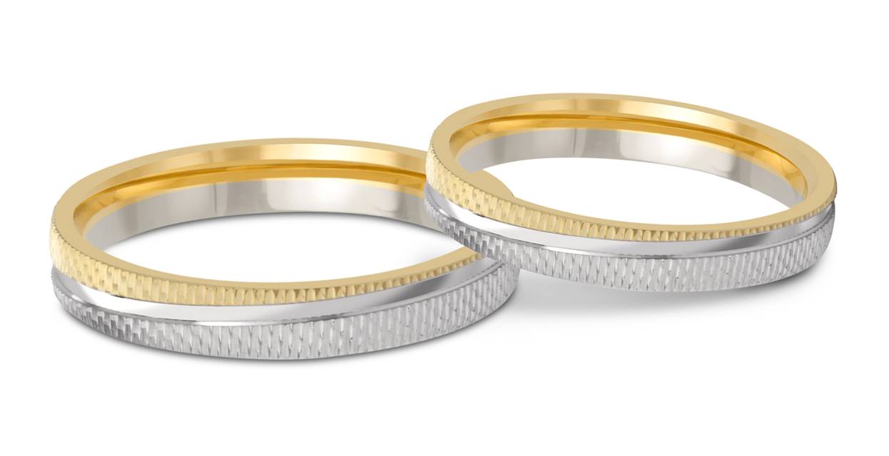 Обручальное кольцо из комбинированного золота (043879)