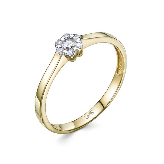 Кольцо из жёлтого золота с бриллиантами (054710)