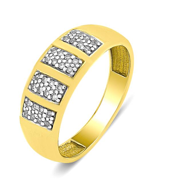 Кольцо из жёлтого золота с бриллиантами (027167)