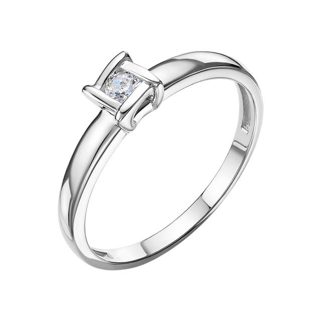 Помолвочное кольцо из платины с бриллиантом (048224)