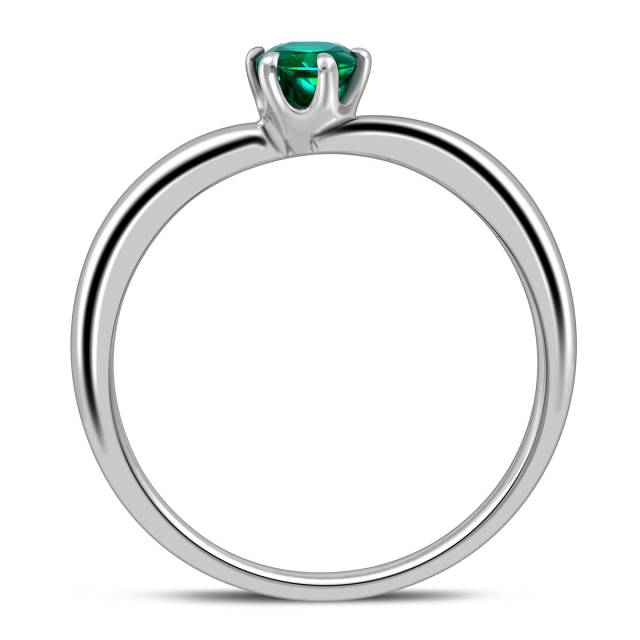 Помолвочное кольцо из платины с изумрудом (049051)