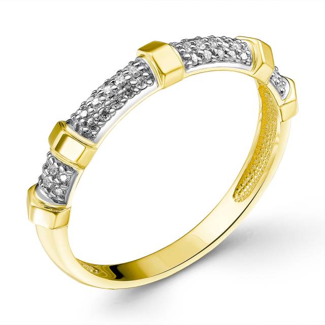 Кольцо из жёлтого золота с бриллиантами (056200)