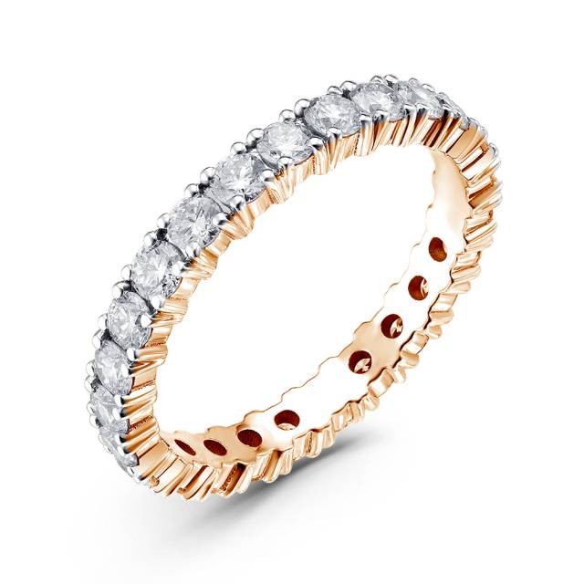 Кольцо из красного золота с бриллиантами (052945)